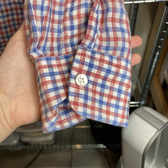 Vineyard‎ Vines Men's Slim Murray Plaid Linen Shirt Size M Preppy Old Money ACK - Picture 10 of 12